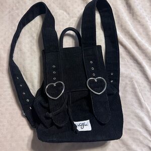 Valfré Black Corduroy Backpack
